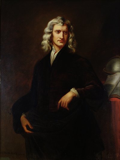 Portrait of Sir Isaac Newton (1642-1727) after an Original Painting by Sir Godfrey Kneller (1646-1723) 1847 by Goldschmit